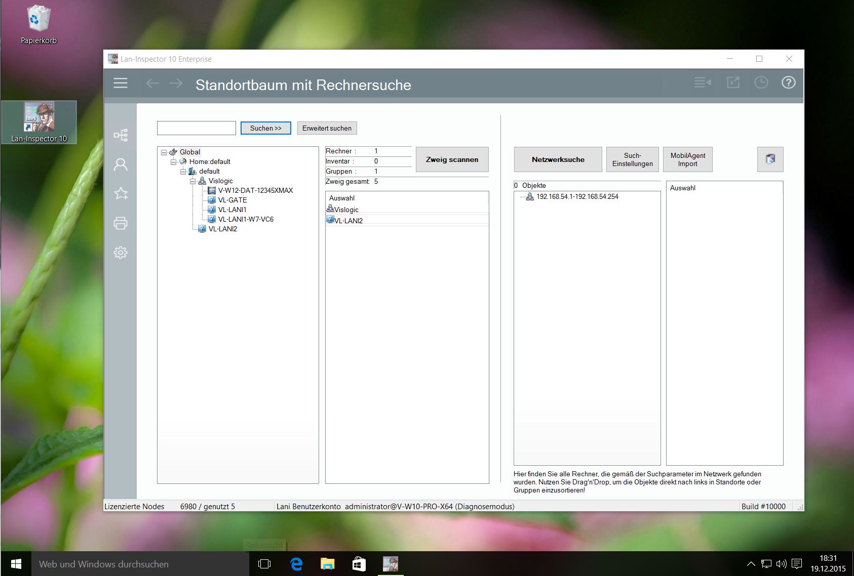 Lan-Inspector unter Windows 10.